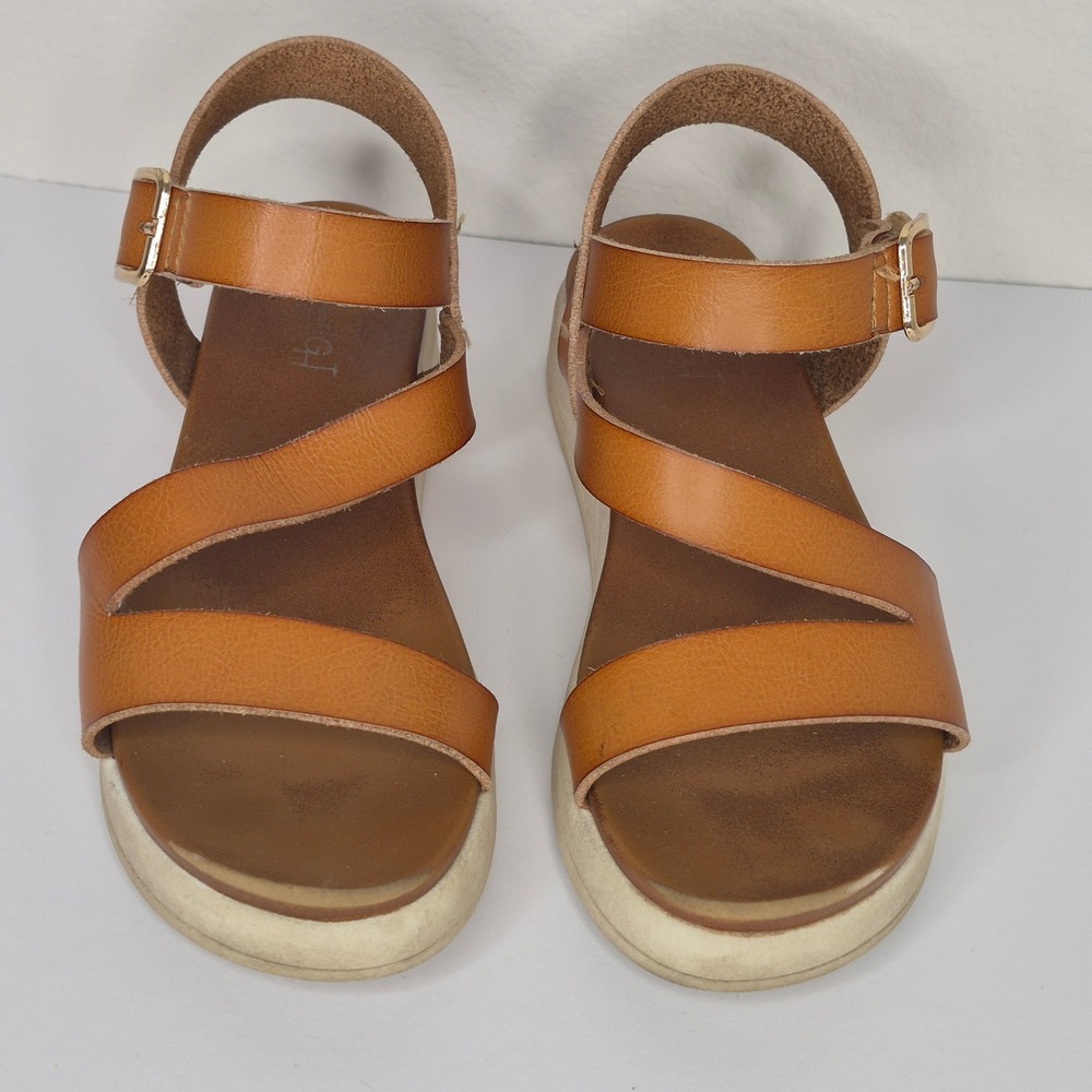 Limelight Tan Leather Look Girls Platform Sandals Rubber Sole Summer Kidswear 13